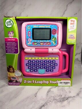 LeapFrog 2-in-1 LeapTop Touch Pink Learning Laptop Tablet Toy NEW Damaged Box